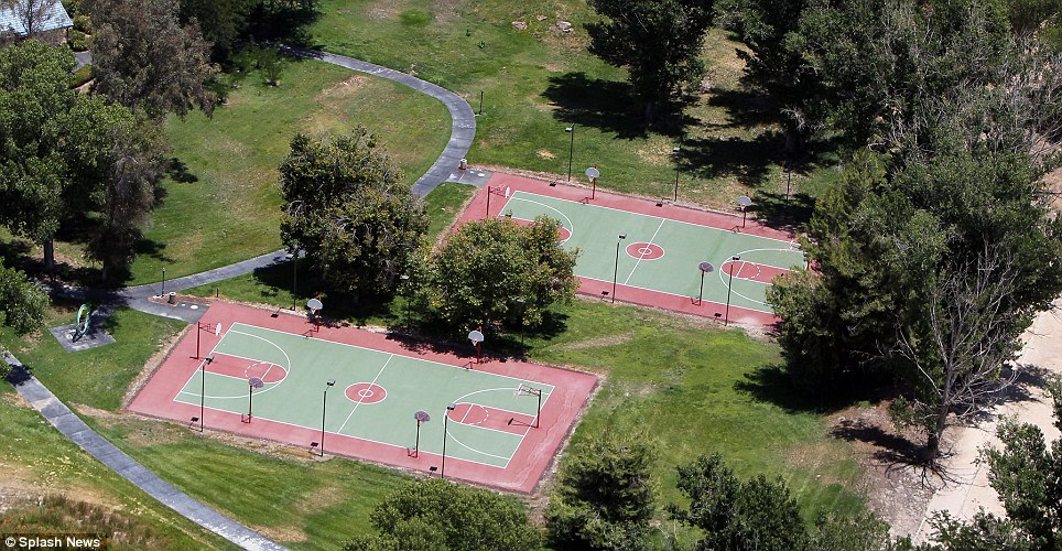 Fun and games? Leisure facilities on the compound include basketball courts